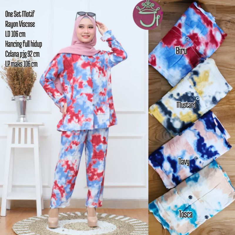 One Set TIE DYE Rayon, LD ±106cm //JF624