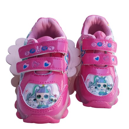 LOL SURPRIZE 002 Sepatu Sneakers Anak Velcro Gambar LOL Dengan Lampu LED