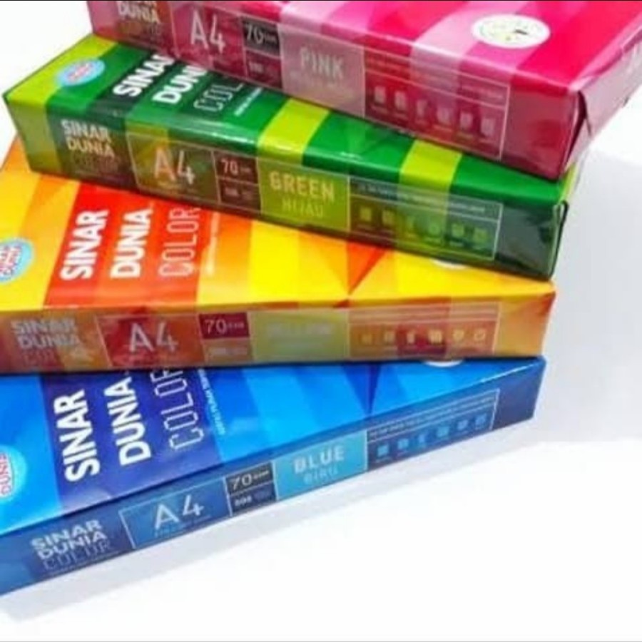 

Kertas Hvs A4 70gr Warna / Colour Paper SINAR DUNIA SiDU