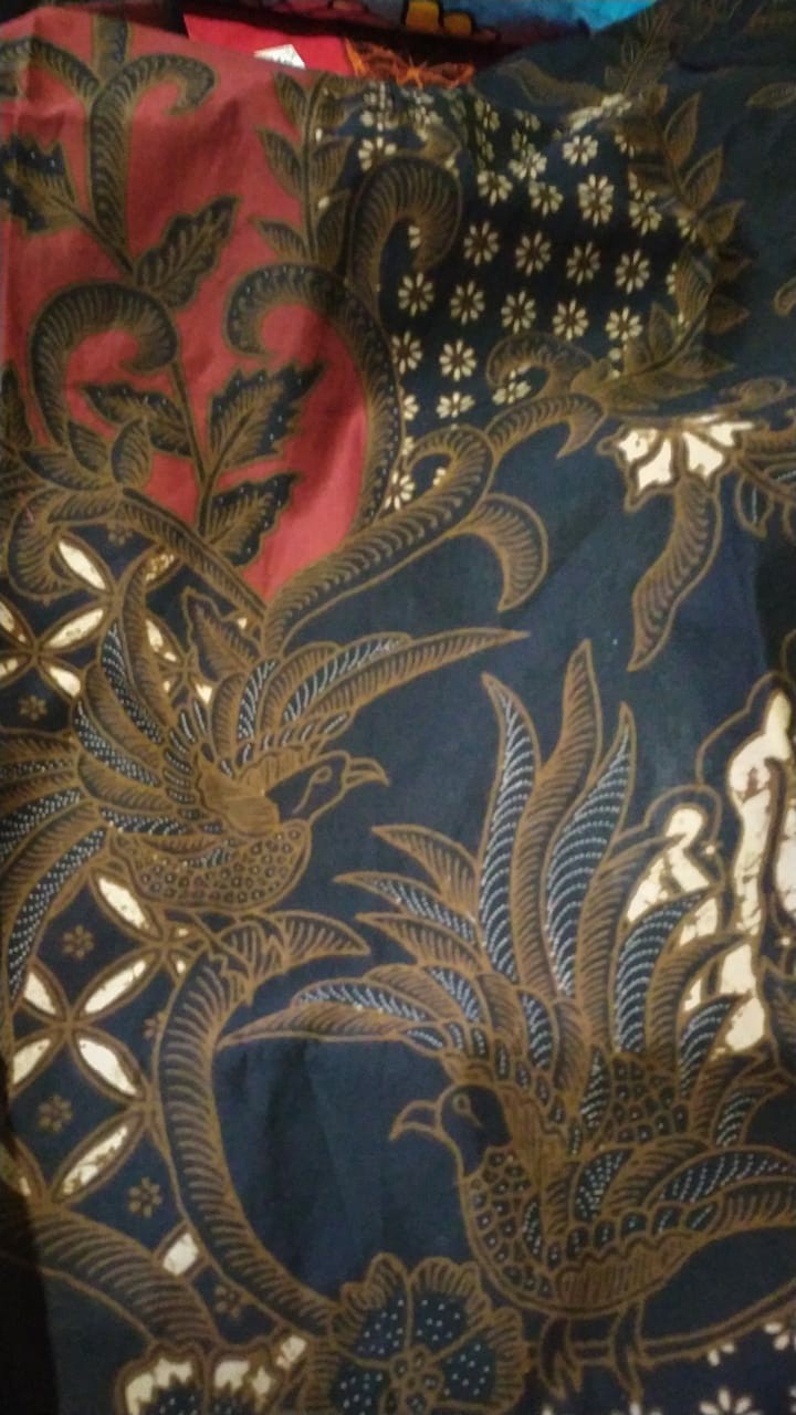 Shanaya Batik Tunik Batik Marun Cabut Warna Seragam Kantor