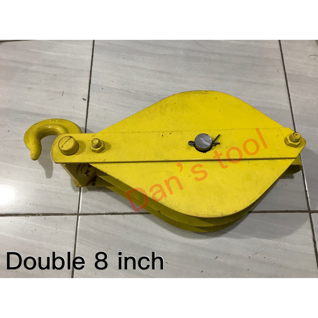 Kerekan Kapal Double 8 inch / Katrol kapal / Pulley Block With hook