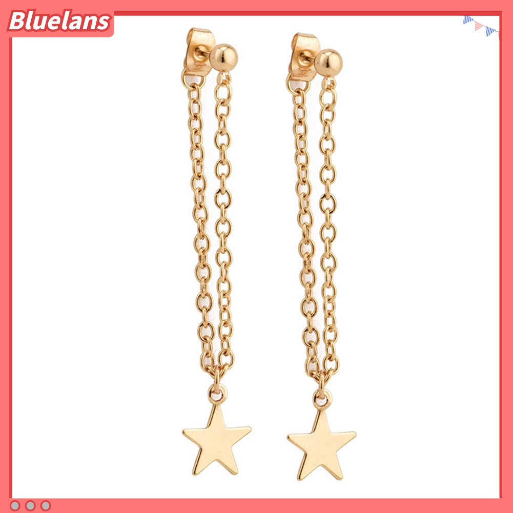 Anting Stud Rantai Rumbai Liontin Bintang Untuk Wanita