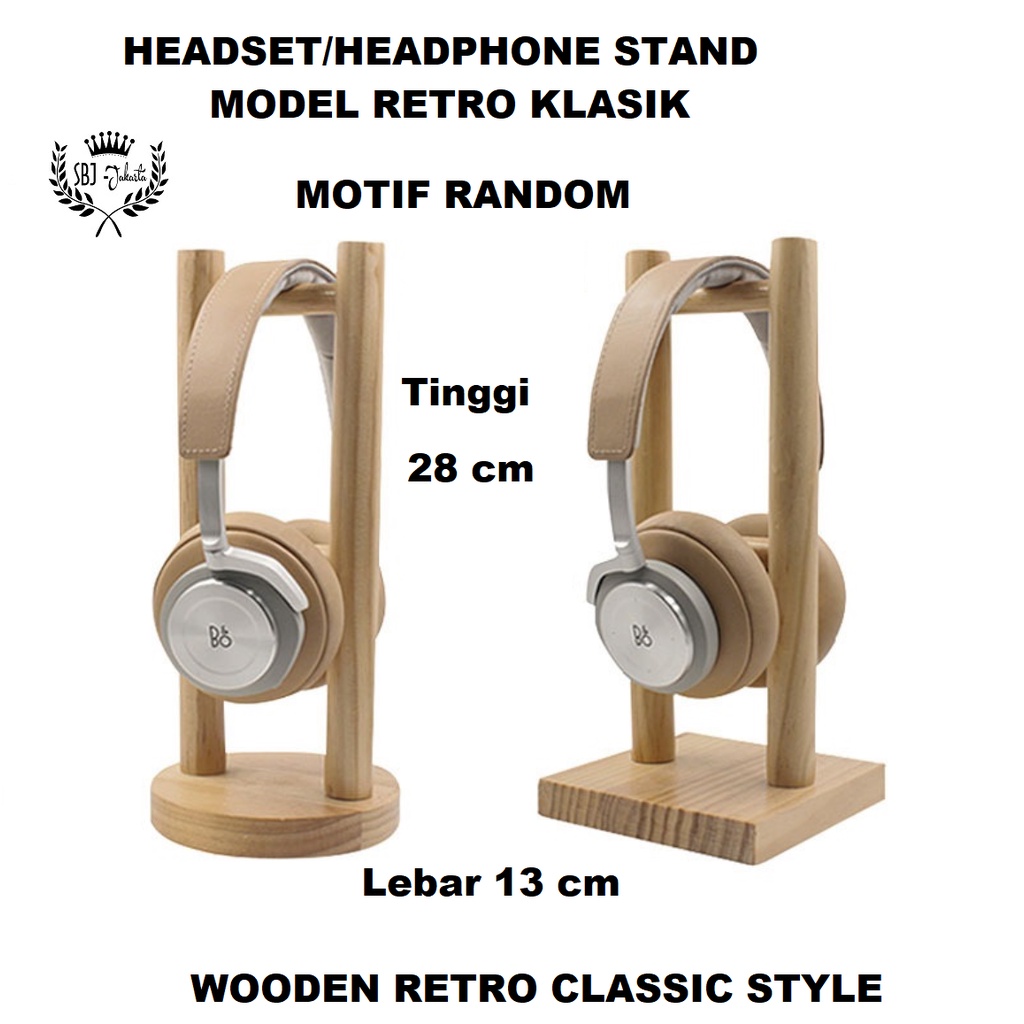 Stand Headphone Gantungan Hanger Headset Gaming Holder Kayu Klasik