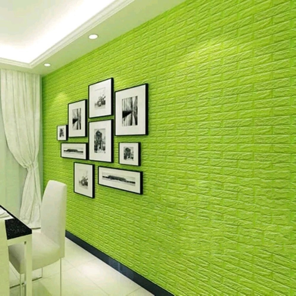 (PROMO) Jakarta_Aksesoris Wallpaper Dinding Foam 3D Motif Batu Bata / Walpaper Dinding Foam High Quality (COD)-BATA TURQOISE