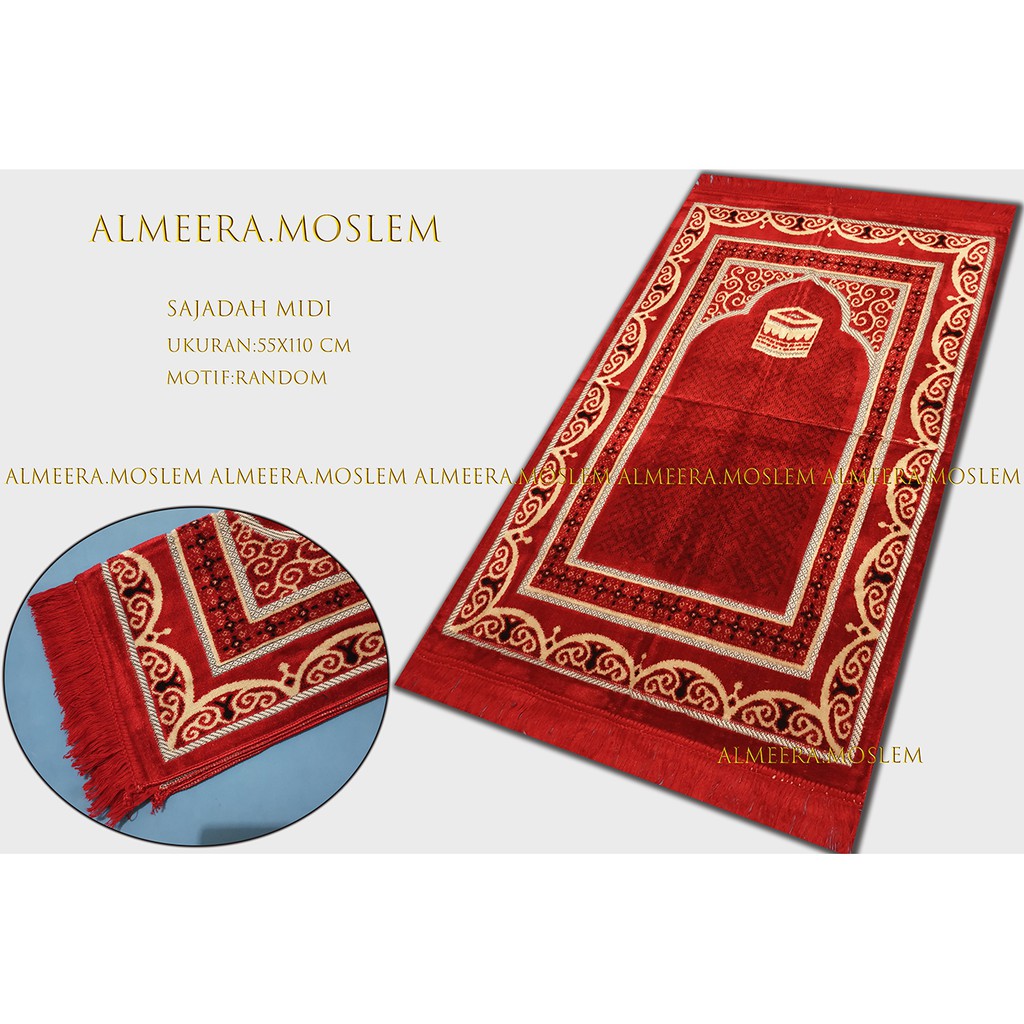 Sajadah Turkey Impor Turki Perlengkapan Sholat Ukuran 55x110 by almeera.moslem