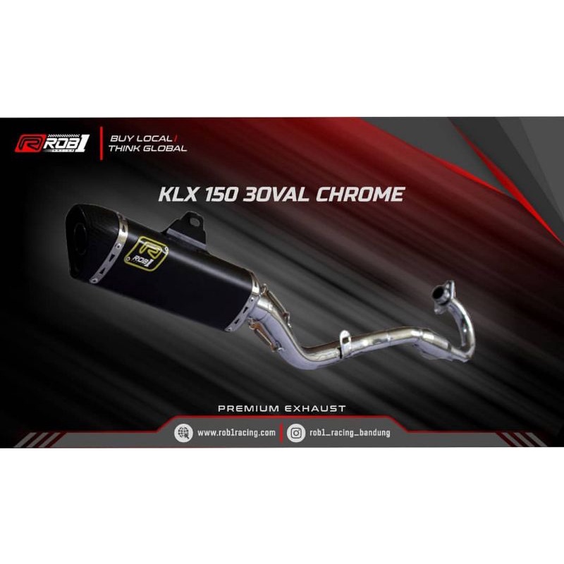 Knalpot Rob1 Rcb Klx Dtracker 150 Oval Crom Original Racing Jogja Knalpo Rcb Asli