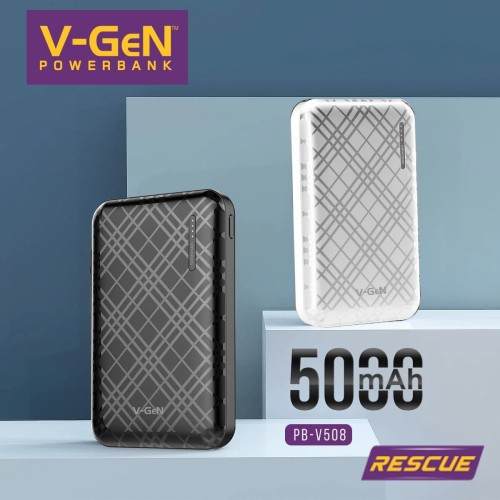 POWER BANK VGEN 5000MAH RESCUE FAST 2.4A SUPPORT TYPE C