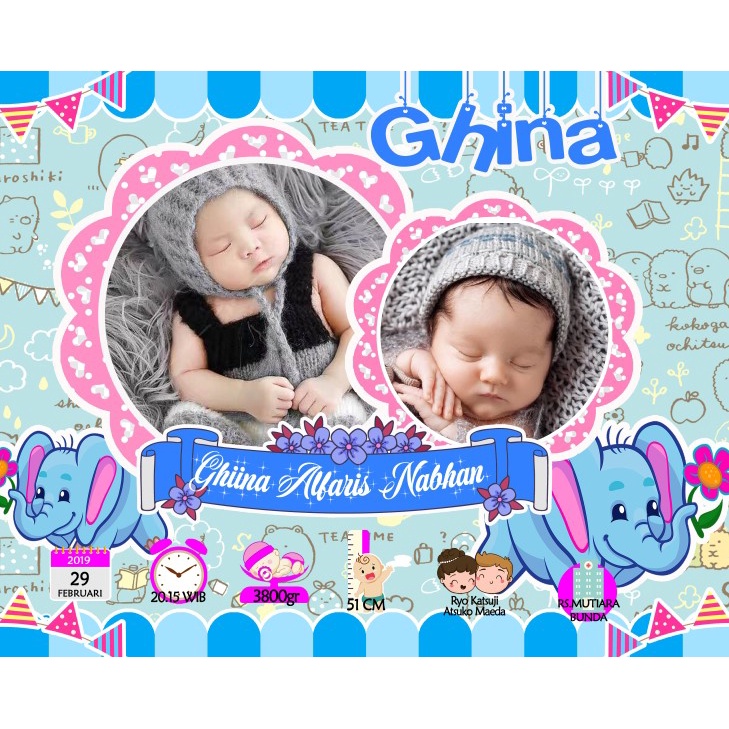 Paket Template Cover Biodata Bayi BIOBABY Lucu Model Terbaru PSD Usaha Percetakan Multimedia Termurah Terlaris NP8