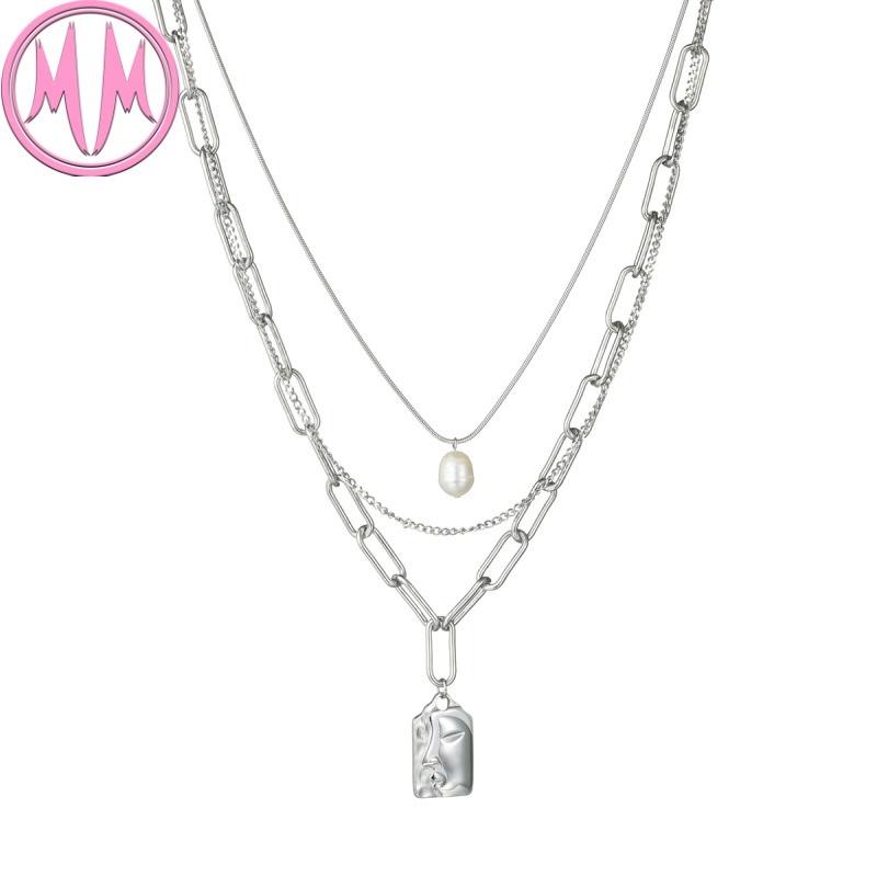 MORYMOSHI N1214 Kalung 3 Lapis Wanita Titanium Stainless Anti Karat Anti Luntur Fashion Korea