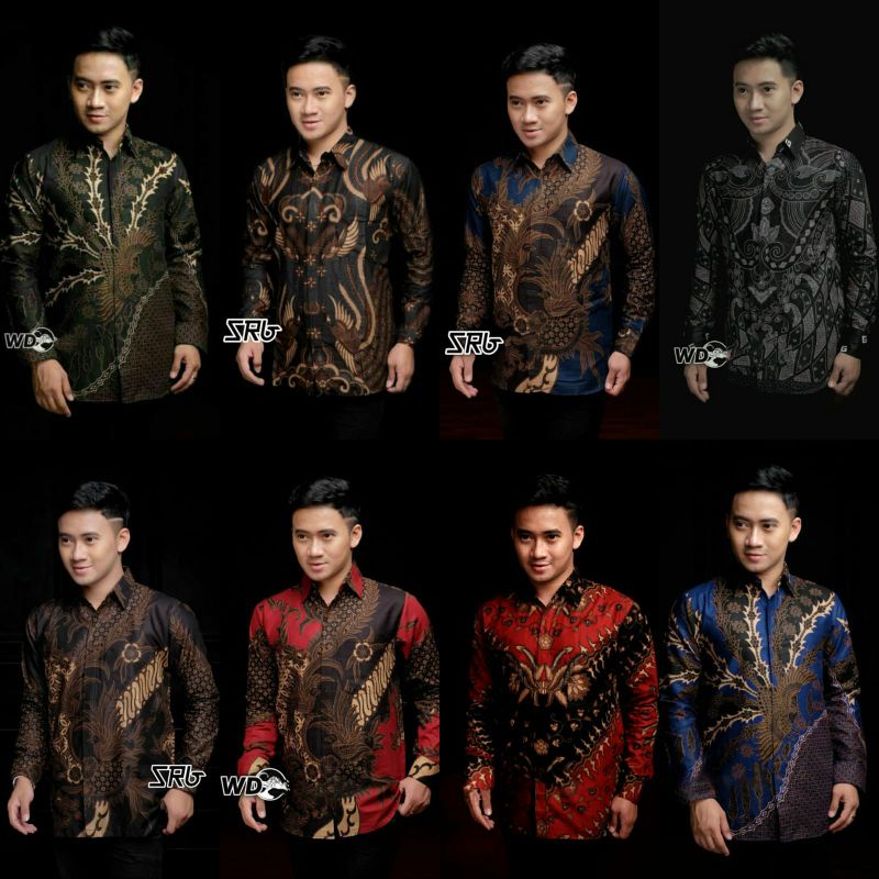 Batik Pria Lengan Panjang BATIK NAKULA HRB026 motif KERATONAN Kode 002 size M L XL XXL Reguler