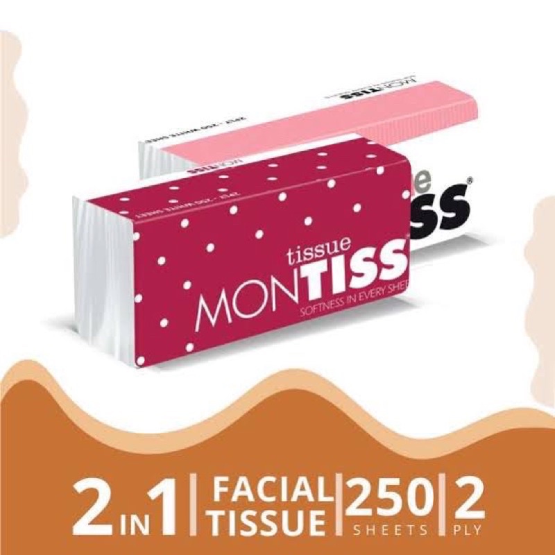 TISSU / TISU / TISSUE MONTIS 2PLY FACIAL SOFTENES ISI 50/200/250 LEMBAR