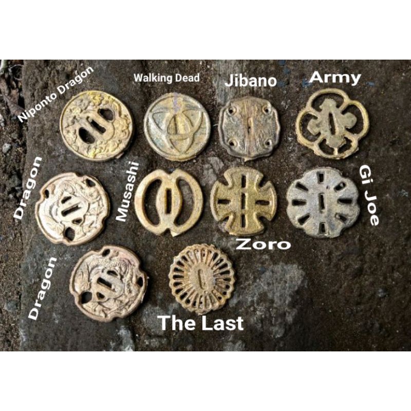 Mentahan Tsuba Katana Kuningan Varian