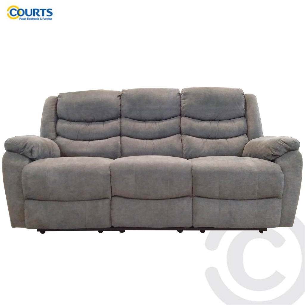 SOFA 3 SEATER-ZOY ZAYN RECLINER 3ST - GRAY - FABRIC
