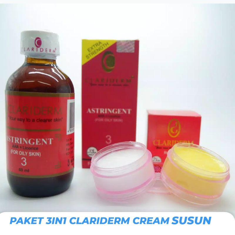 Perawatan Wajah Paket 3in1 Cream Clariderm Ori Pic Murah