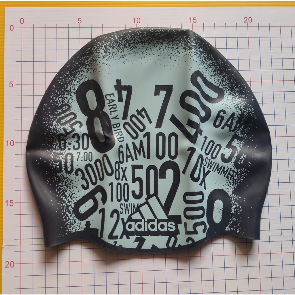 Swimming Cap Topi Renang ADIDAS ORIGINAL-Navy Motif Angka