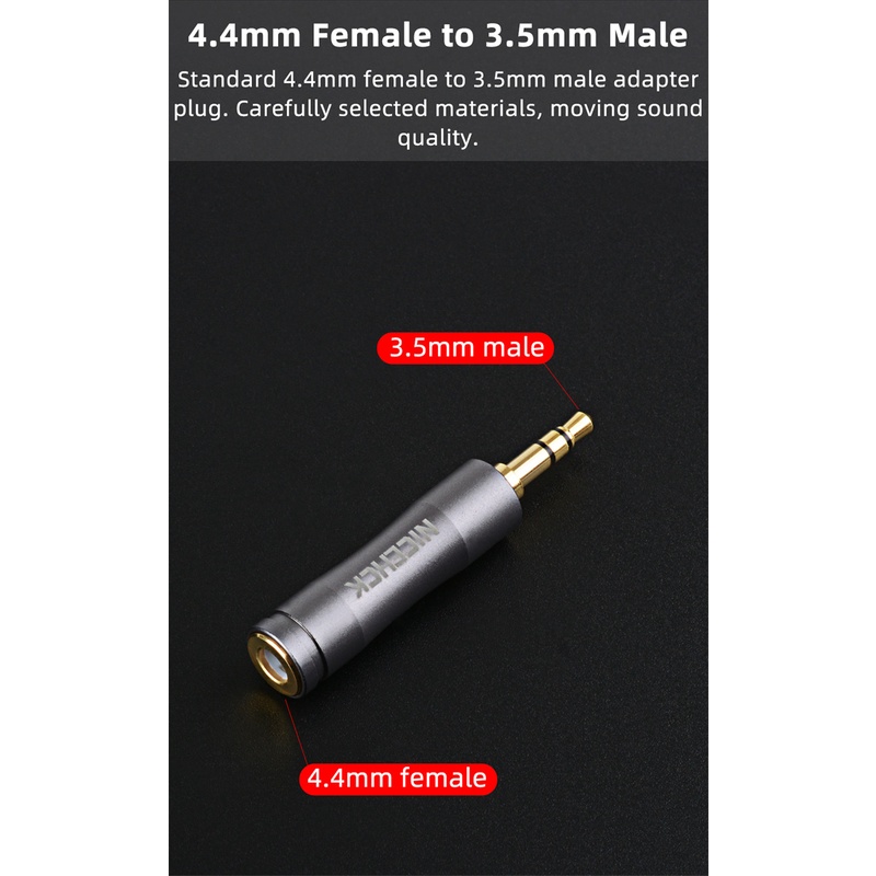 Nicehck Adapter Jack Audio Hifi Earphone 4.4mm Female Ke 3.5mm 2.5mm Male Lapis Emas