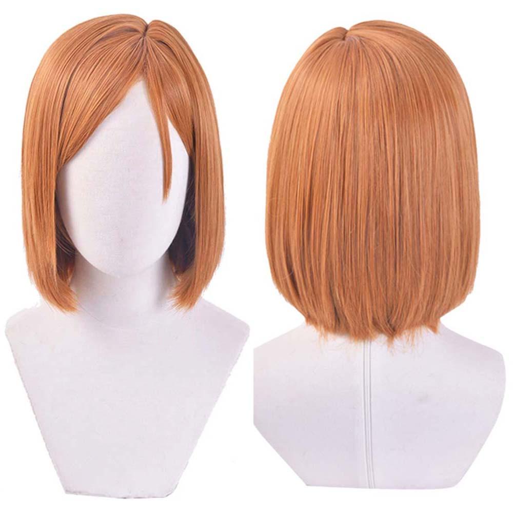 Needway Wig Cosplay Anime Coklat Rambut Sintetis Tahan Panas Pesta Bermain Peran Penuh Wig