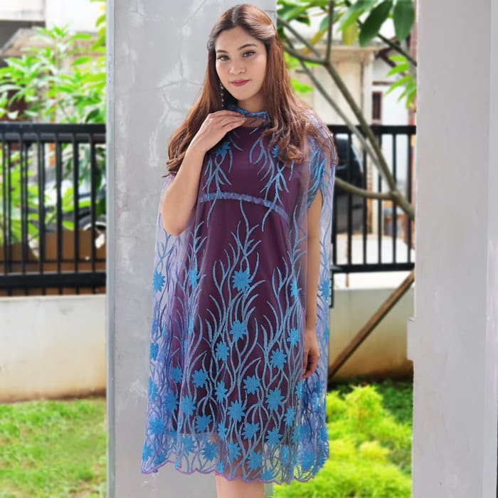 DRESS PESTA TILE BRUKAT WANITA MODERN/KAFTAN DRESS PESTA IMPORT JEANNE