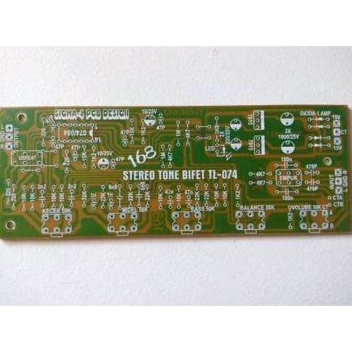 PCB Stereo Tone Control Bifet TL074/084 iti-33 Diminati Banget