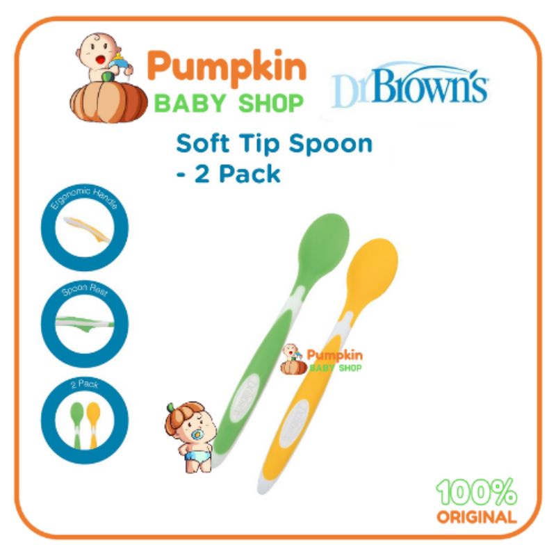 Dr Browns Soft Tip Spoon isi 2pc Sendok Makan Bayi Dr Brown