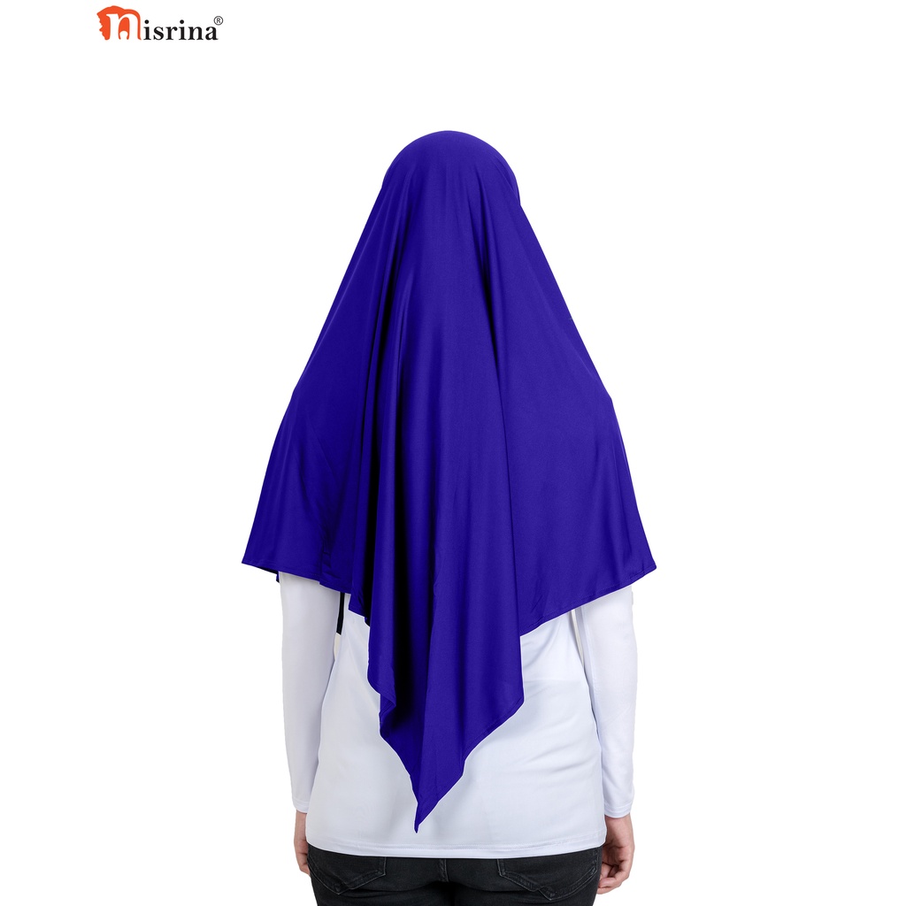 Nisrina Fashion Muslim Bergo Instan Polos Belah Tengah Paras M Lestari-Biru Elektrik