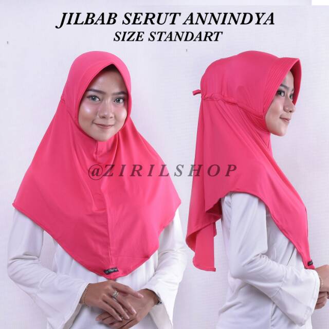 ANINDYA STANDART jilbab  serut  annidya adiba  bahan jersey 