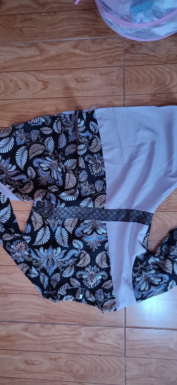 Ori Atasan Blus Batik Wanita Modern Halus Dolby Kombinasi Brokat Polos