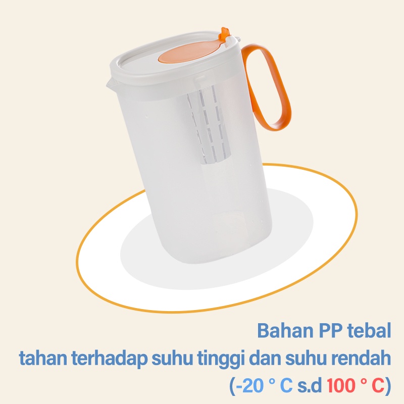 Letyeah &amp; Anantagt teko plastik 2 liter dengan 4 cangkir/Jus Ketel Dingin Jug Portable