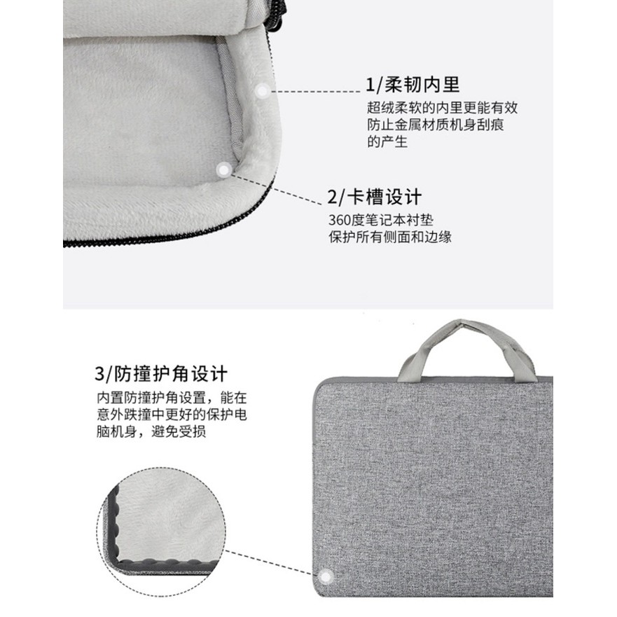 Tas Laptop Jinjing Imcher Extra Padding for Laptop or Macbook 13 inch