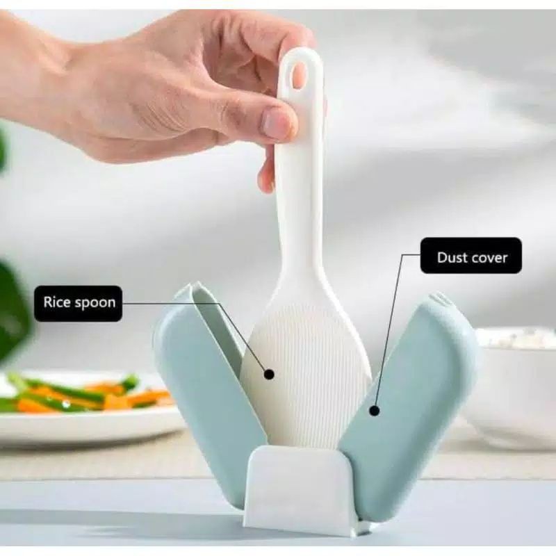 READY RICE SPOON HOLDER DUSTPROOF STORAGE CENTONG NASI ANTI LALAT CENTONG NASI OTOMATIS