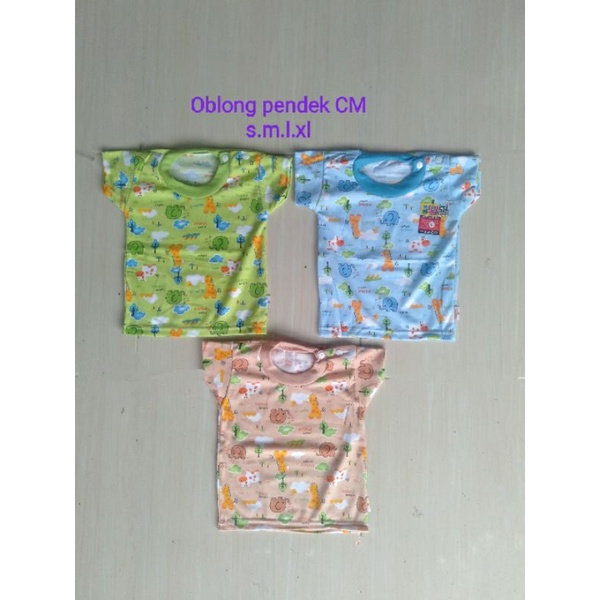 3pcs Oblong pendek bayi DK kancing pundak