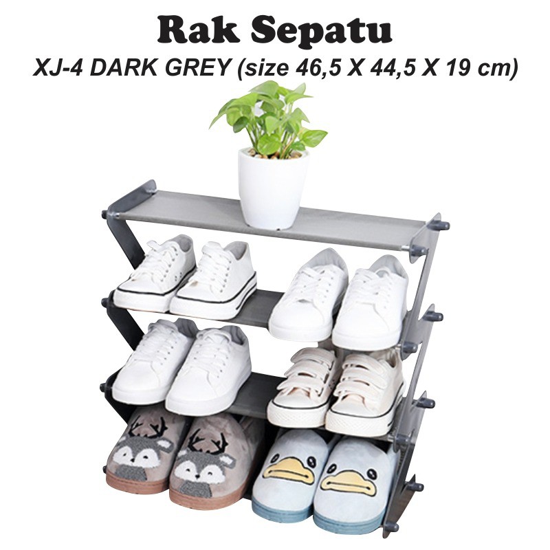 Rak Sepatu 4 Susun Shoe Rack Sandal Holder Mudah Bongkar Pasang Rak Buku K.R.88