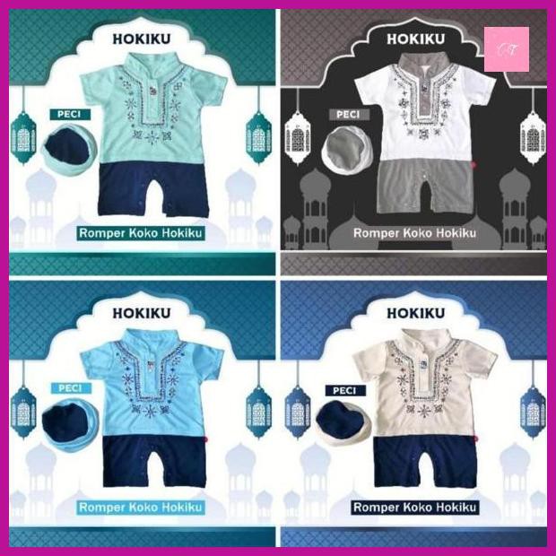 HOKIKU PAKAIAN MUSLIM BAJU KOKO BAYI LAKILAKI ROMPER BAYI