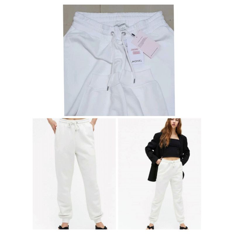 Celana Jogger Putih Cewek Wanita Big size Jumbo Pants White Monki Mnki Original Sale Diskon Murah