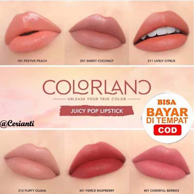 YOU Colorland - Juicy Pop Lipstick [Formula Tahan Lama hingga 8 Jam]