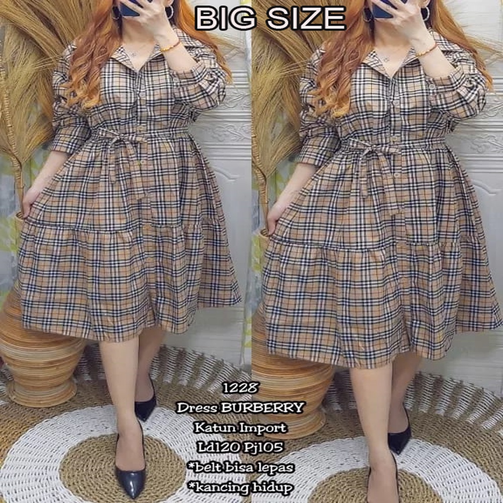 Dres jumbo ld 120 burberry wanita lengan panjang