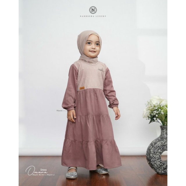Gamis couple ibu & anak | Omara Dress by Nadheera Luxury | Dress Rayon Bordir | Dress couple | Locit