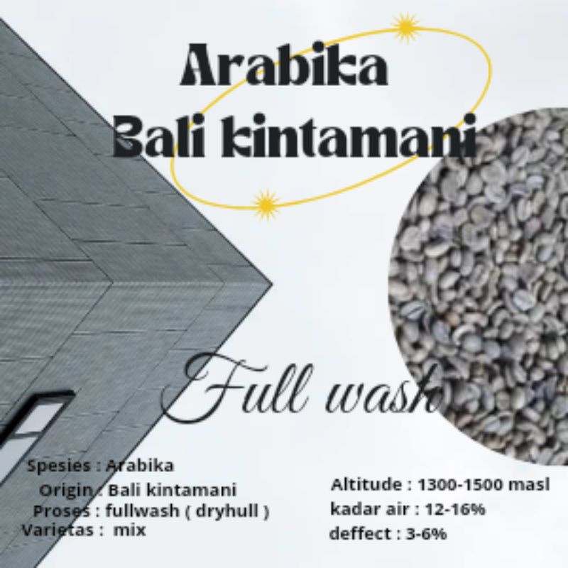 

green Bean / biji kopi Arabika Bali kintamani fullwash - 1kg