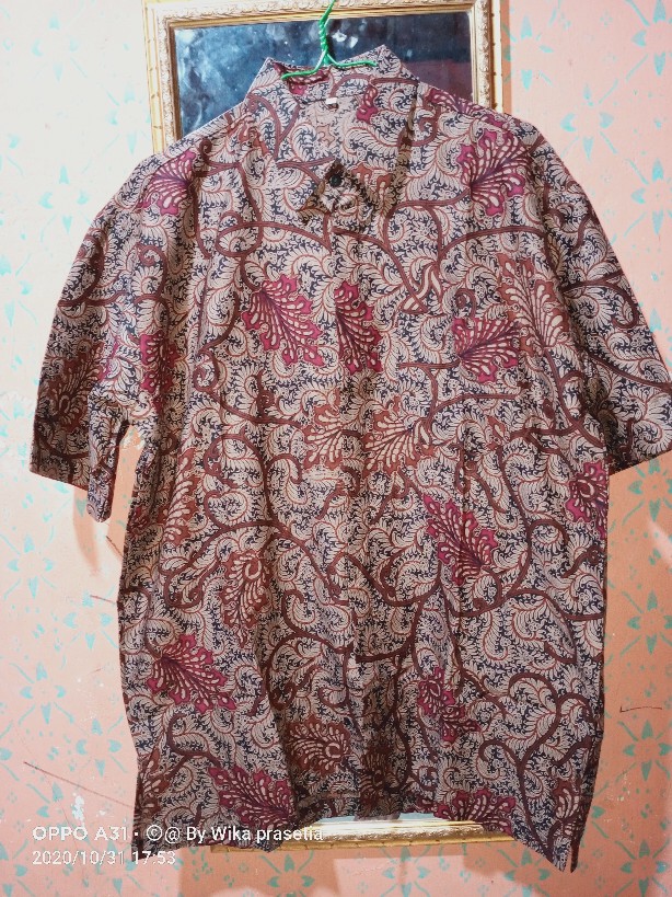 Batik Couple Keluarga Sania Ruffle Ori Ndoro Jowi Dnt Motif Rampel Merah