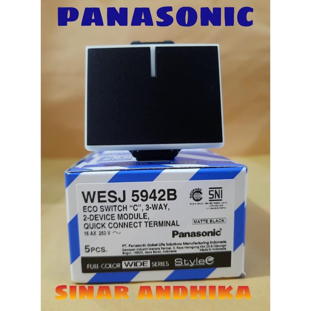 MATA SAKLAR LEBAR 2 ARAH HITAM ECO C STYLE E PANASONIC WESJ 5942B