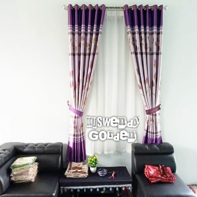 Gorden Blackout Bunga Tulip 100 x 250 cm Tinggi 2.5 meter Hordeng Jendela Pintu Tirai Minimalis