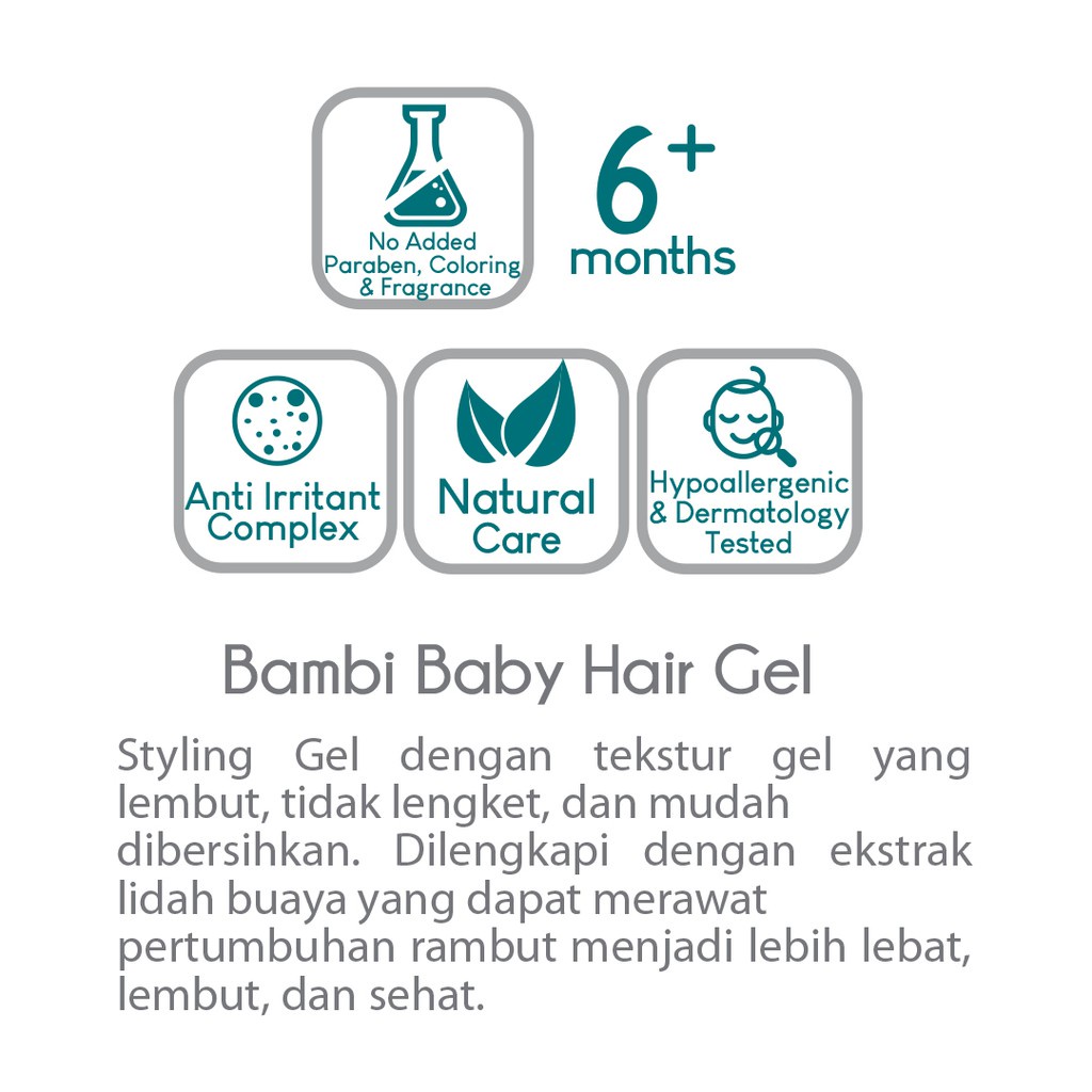 Bambi Baby Hair Gel 50ml - Gel Rambut Bayi