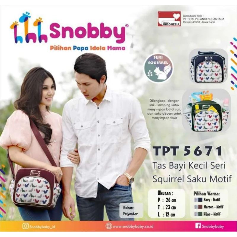 Snobby Tas Bayi Kecil Saku Motif Squirrel Series - TPT 5671