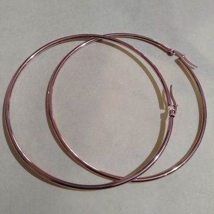 Anting titanium bulat besar model Hoop/ Punk 1. 2.3.4.5.6.7 cm Asli