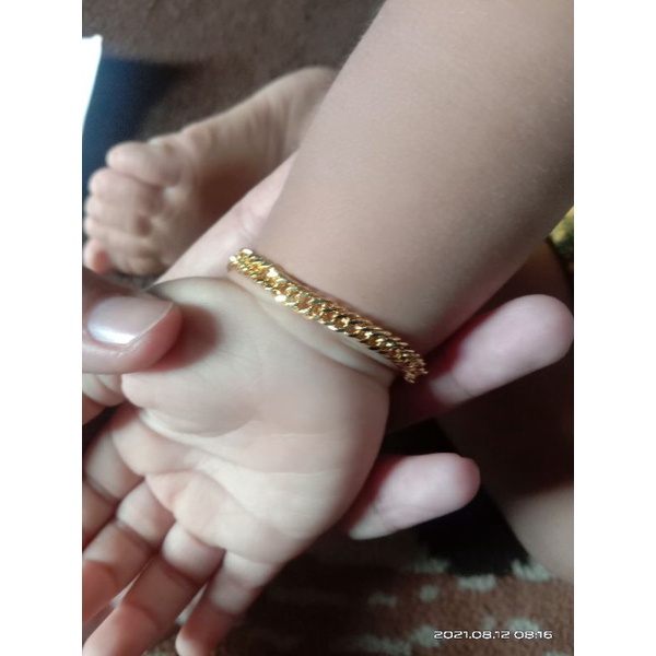 G9 gelang bayi/anak sisik naga lapis emas 24k