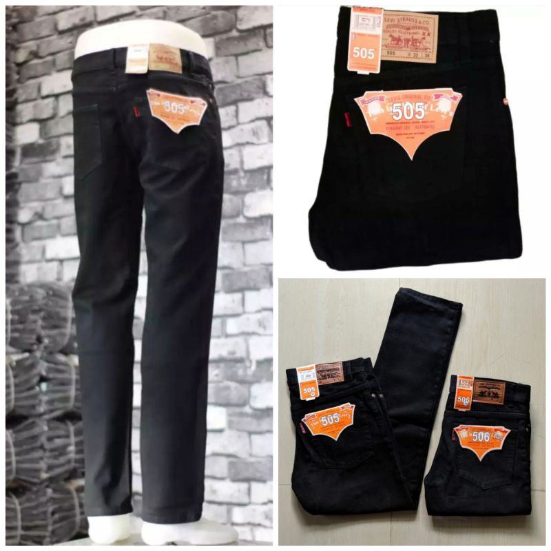 Celana Jeans Panjang  Pria Hitam Celana Panjang Jeans Standar Reguler Celana Jeans Hitam Pria Celana Panjang Jeans Pria Basic