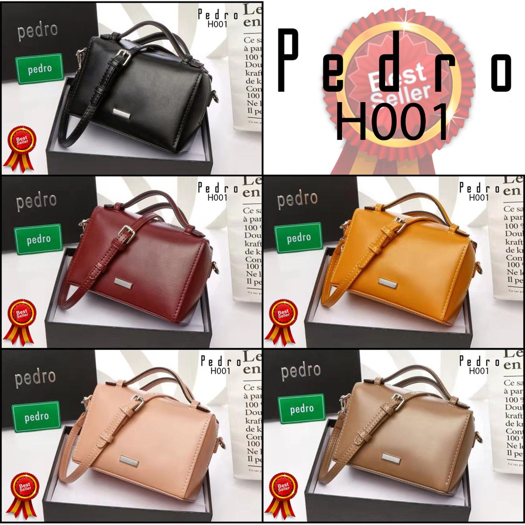 TAS PEDRO Laminated Bowling Double Top Handle Bag With Removable Faux Calf Leather ( H001 )