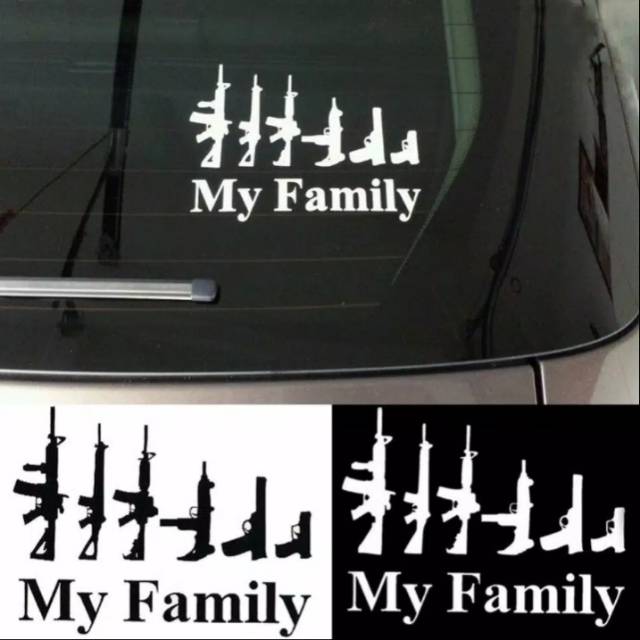 [COD] sticker mobil bahan decal reflector My.Family