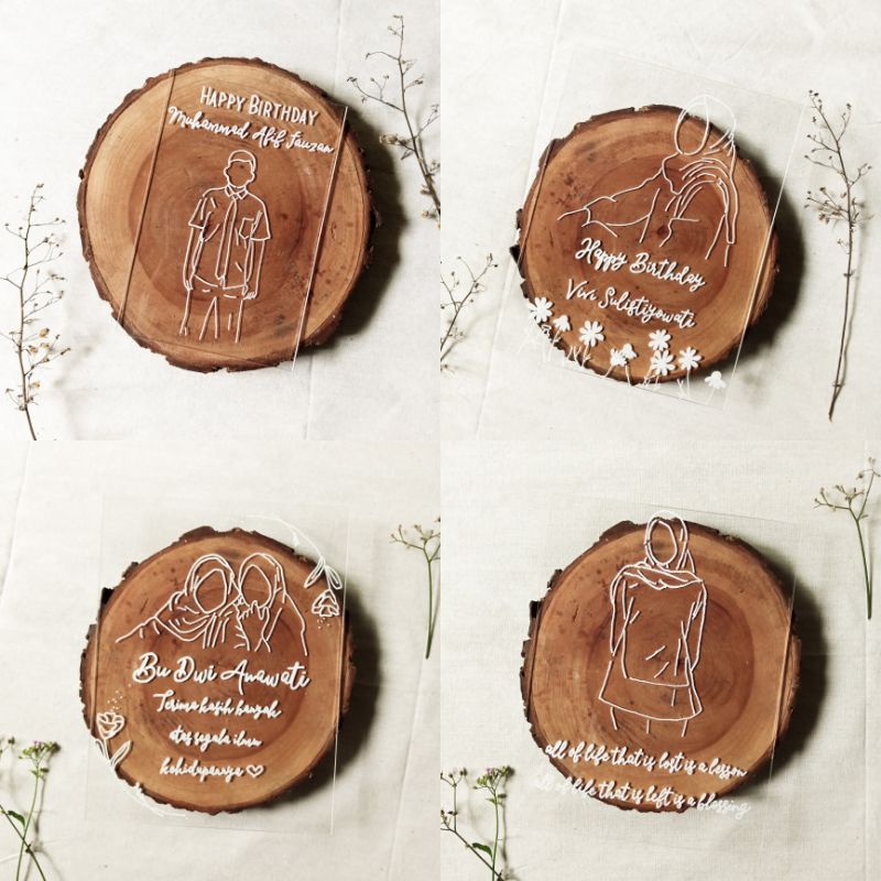 Kado Wisuda Pernikahan Ulang Tahun Line Art Kado Foto Custom