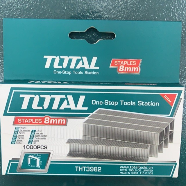 

REFILL STAPLES TOTAL THT-3982 ISI STAPLER MURAH ISI 1000 PCS ANTI KARAT 8MM SETAPLES TOOLS